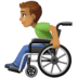 👨🏽‍🦽 man in manual wheelchair: medium skin tone display on Facebook